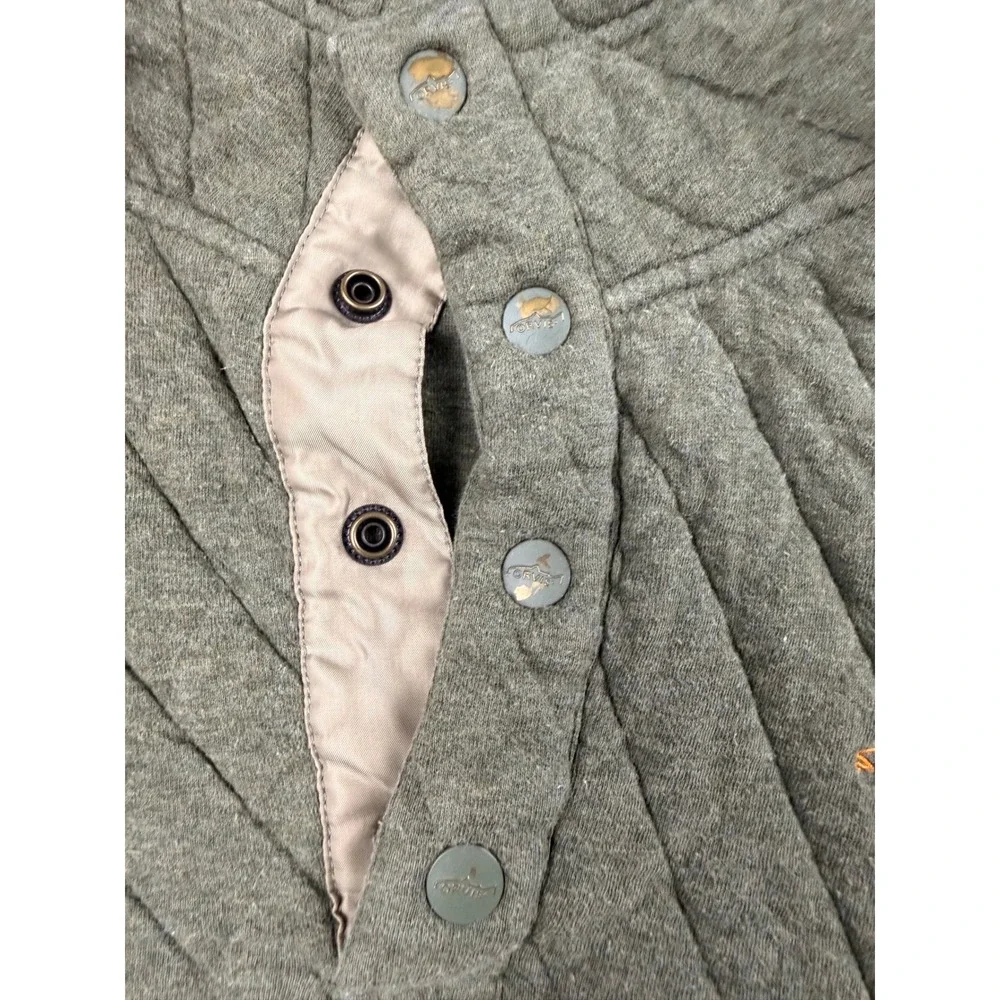 Orvis Trout Bum Mens Medium Quilted Snap Neck Pullover Sweater Sage Green Fishin